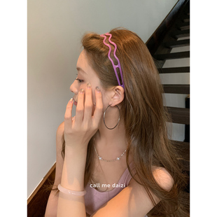 韩国发饰糖果色系2025新款波浪带齿甜美发箍高级感气质网红头箍女