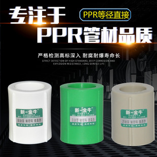 新一金牛PPR等径直接束节S20 4分S25 6分32 1寸PPR水管管材管件