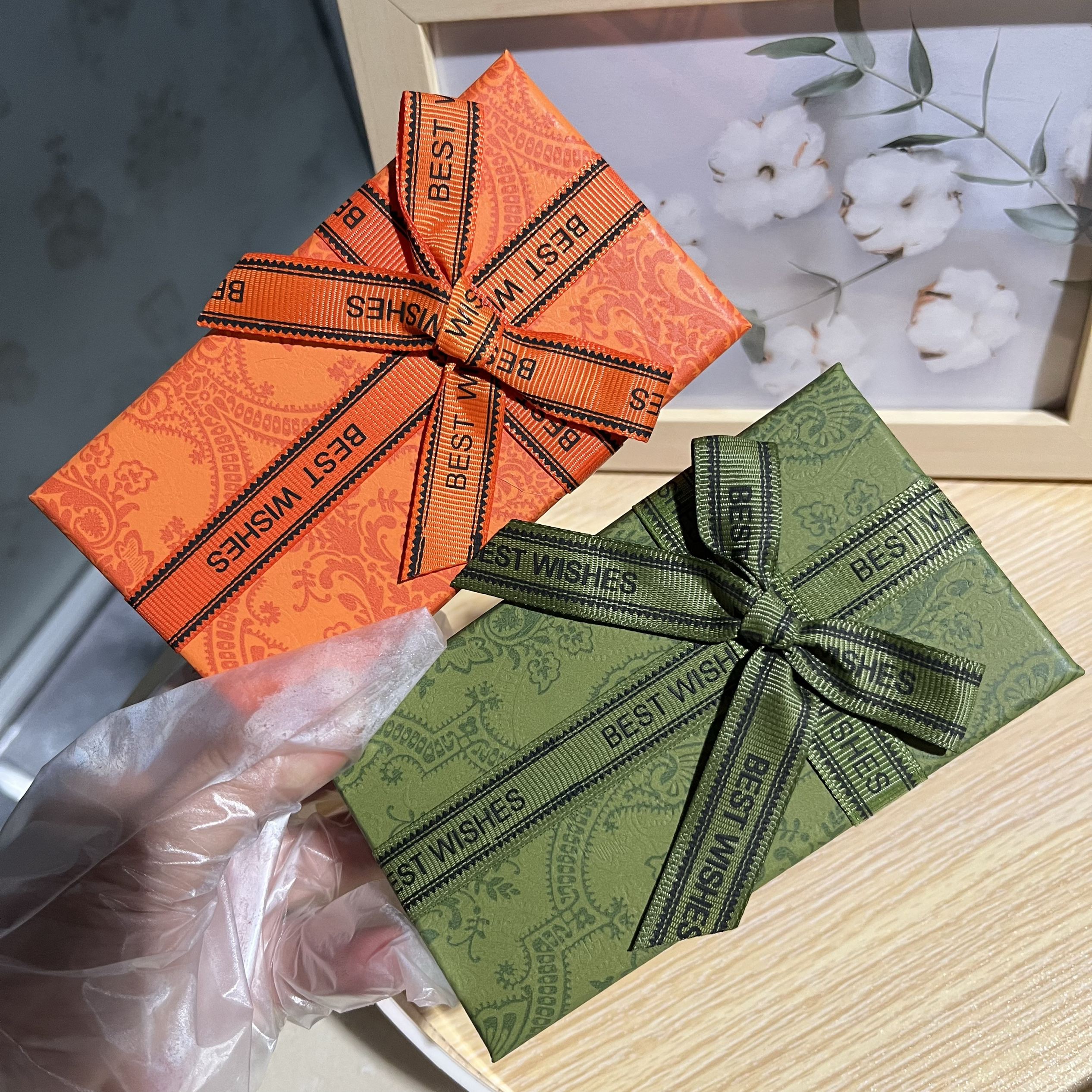 diy植物口红礼盒口红礼盒空盒子带海绵内衬单支口红礼盒含礼袋