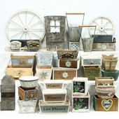 复古木质花盆阳台花园装 孤品大集合 美式 饰创意设计木花篮多肉盆