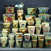 饰仿古铁艺多肉盆花盆 田园风庭院花园阳台植物装 孤品大集合 美式