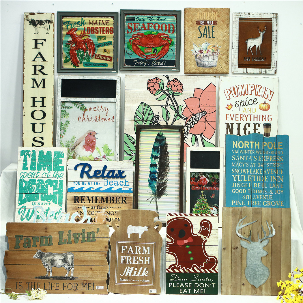 仿古做旧木质装饰画壁挂壁饰挂板