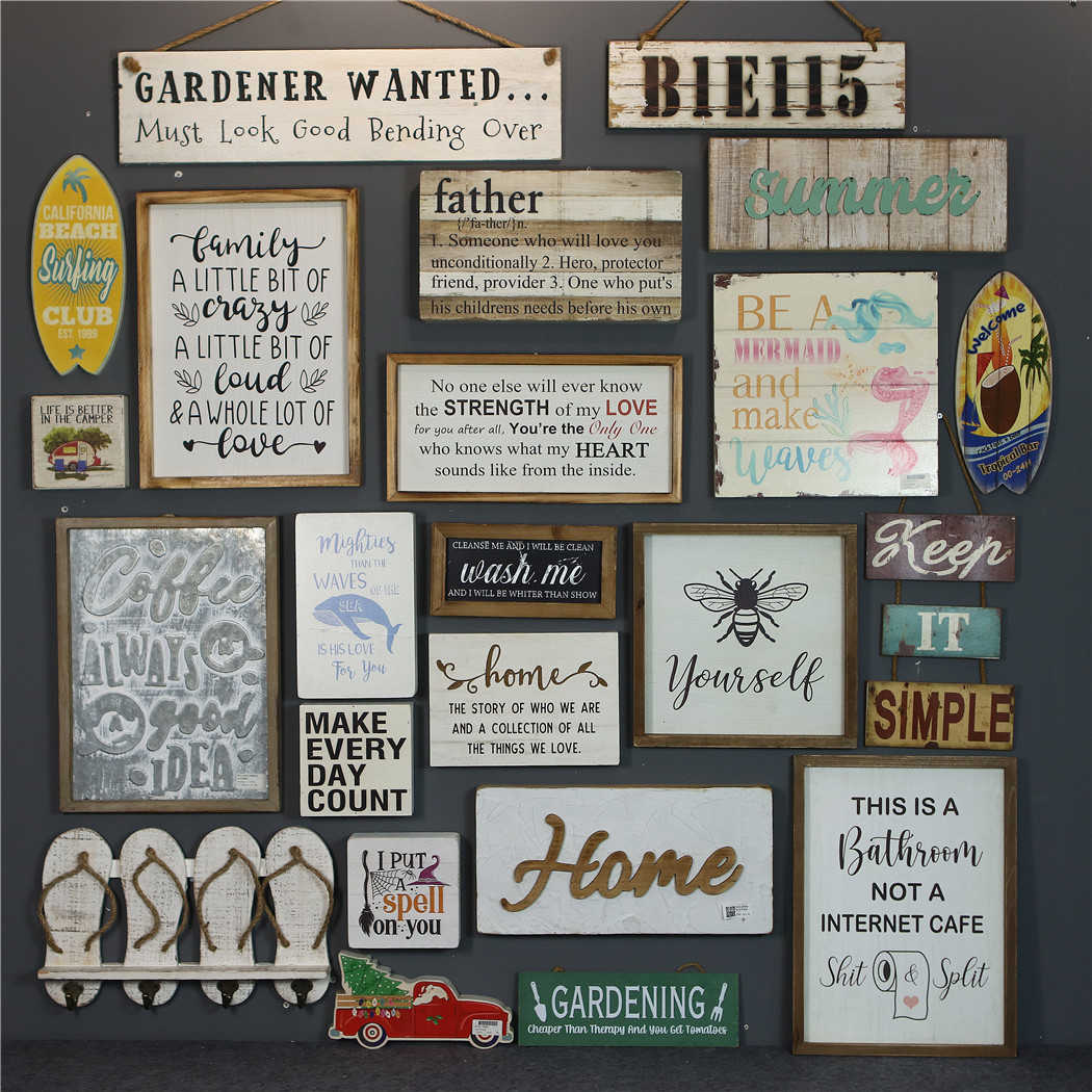 美式墙壁木质装饰画挂画壁挂壁饰