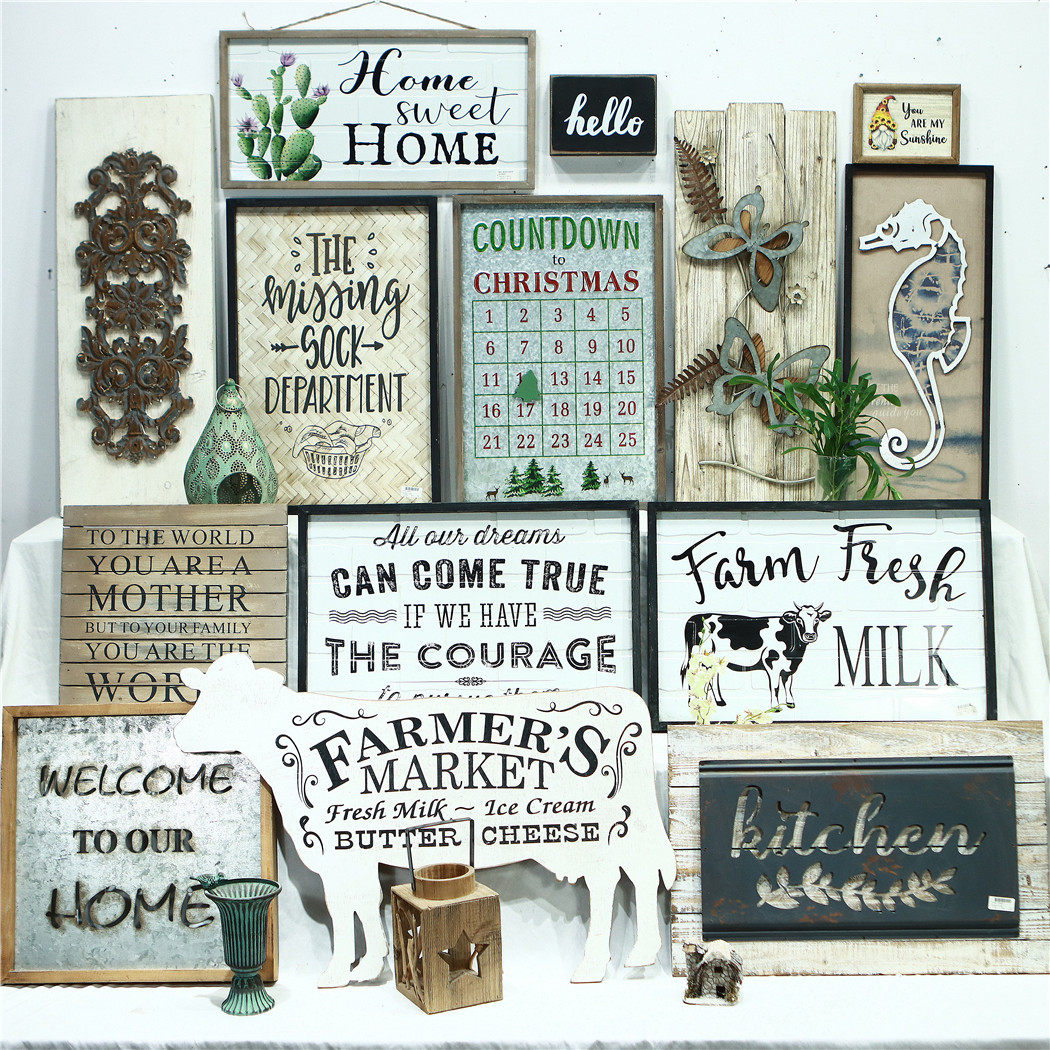 孤品集合-外贸家居饰品仿古做旧铁艺木质装饰画壁挂阳台创意璧饰,家居饰品,其他装饰画,淘宝优惠券,粉丝福利购,淘宝优惠卷