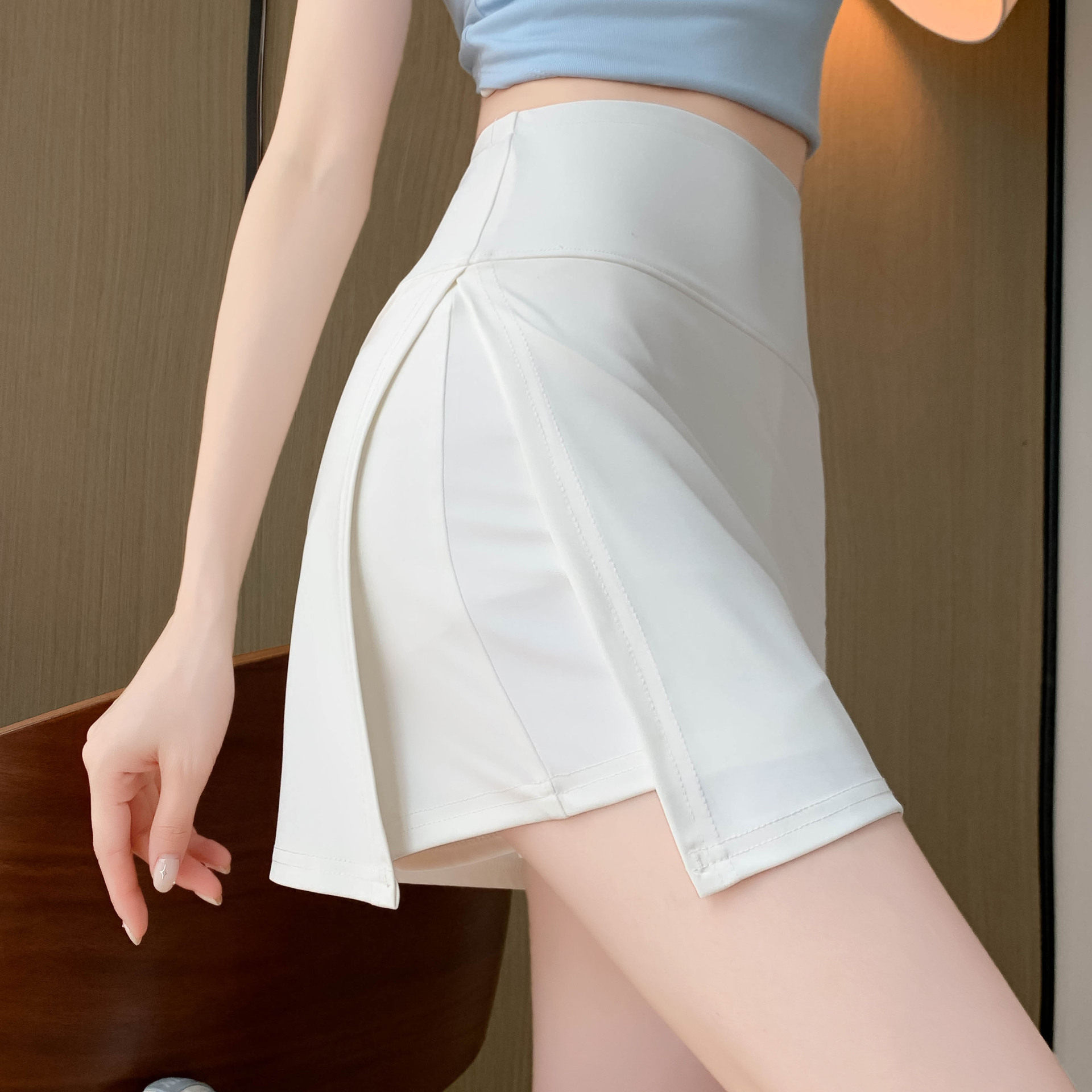 H108防走光A字侧开叉运动短裙女夏季新款显瘦包臀半身裙瑜伽裙裤