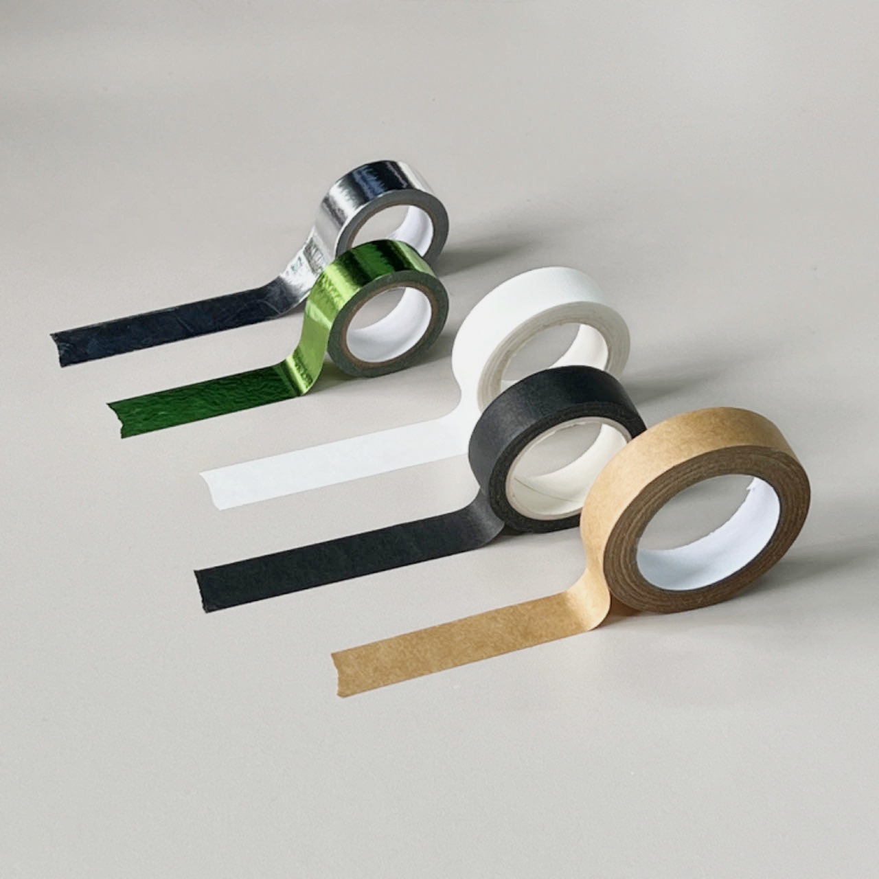 铝箔黑白绿色手帐胶带