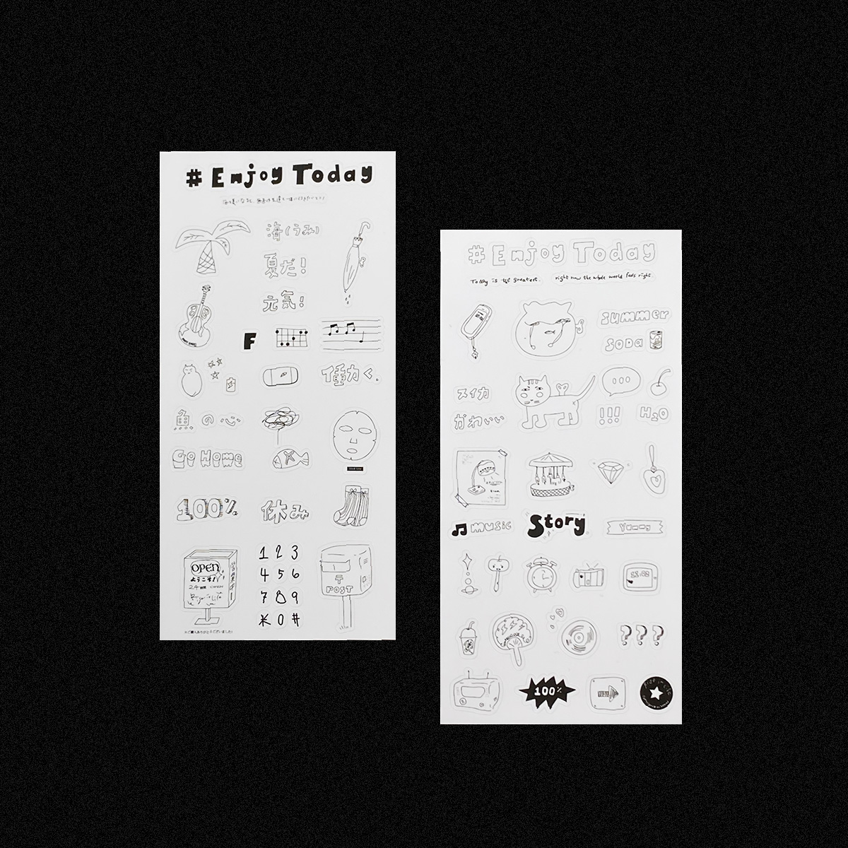 【清仓】Enjoy today 咕卡切膜贴纸手绘极简风ins拼贴贴纸