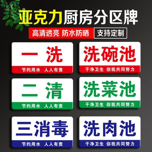 亚克力4d厨房管理标识牌