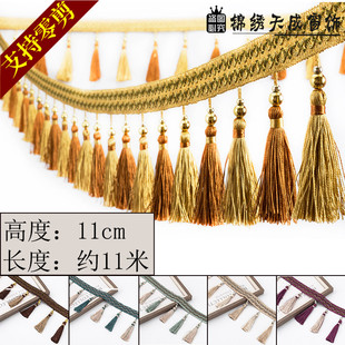 【支持零剪】11公分窗帘吊穗花边帘头货车婚庆装饰边双色吊球吊坠
