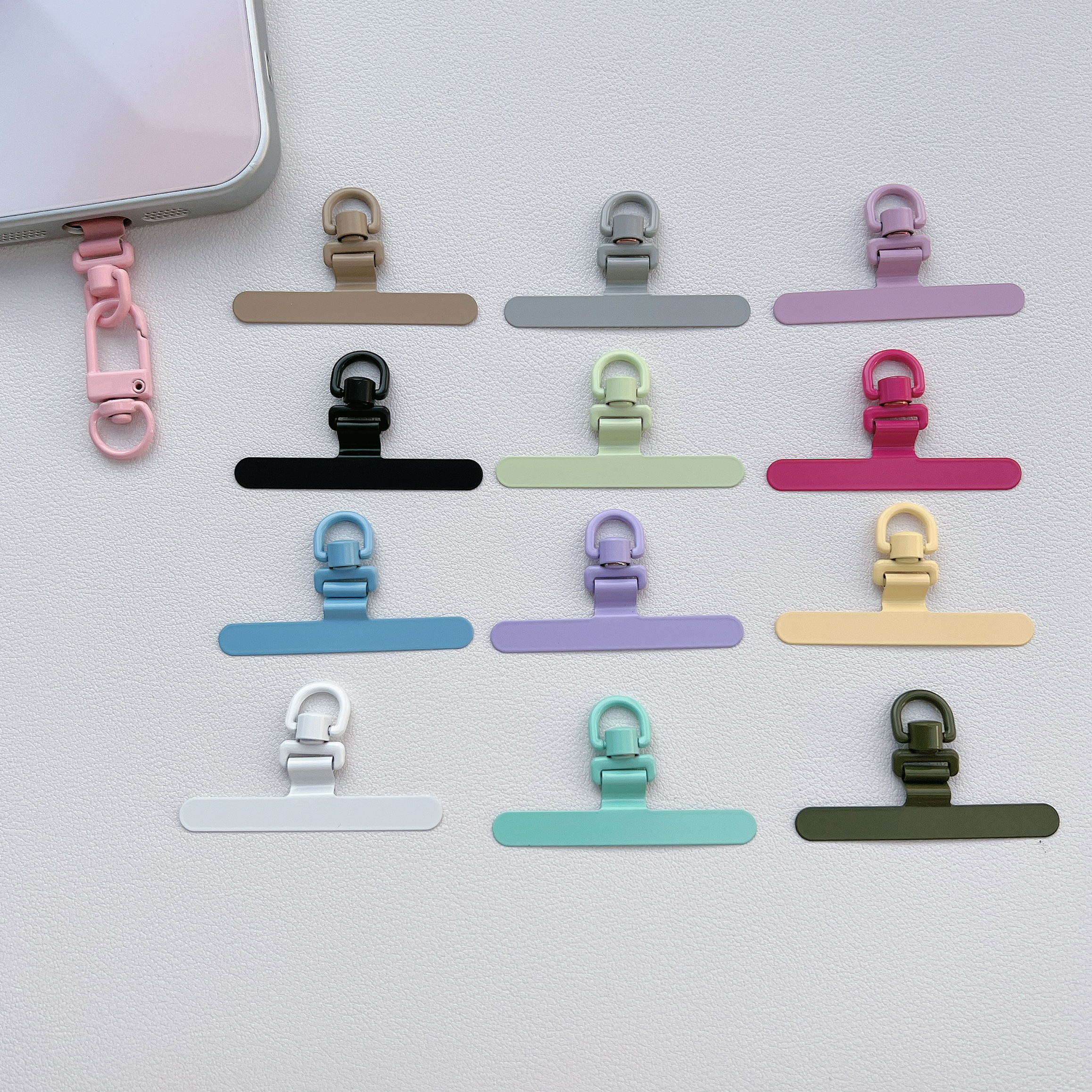 超薄0.2mm不锈钢金属手机夹片360度可旋转结实防丢挂绳固定垫片