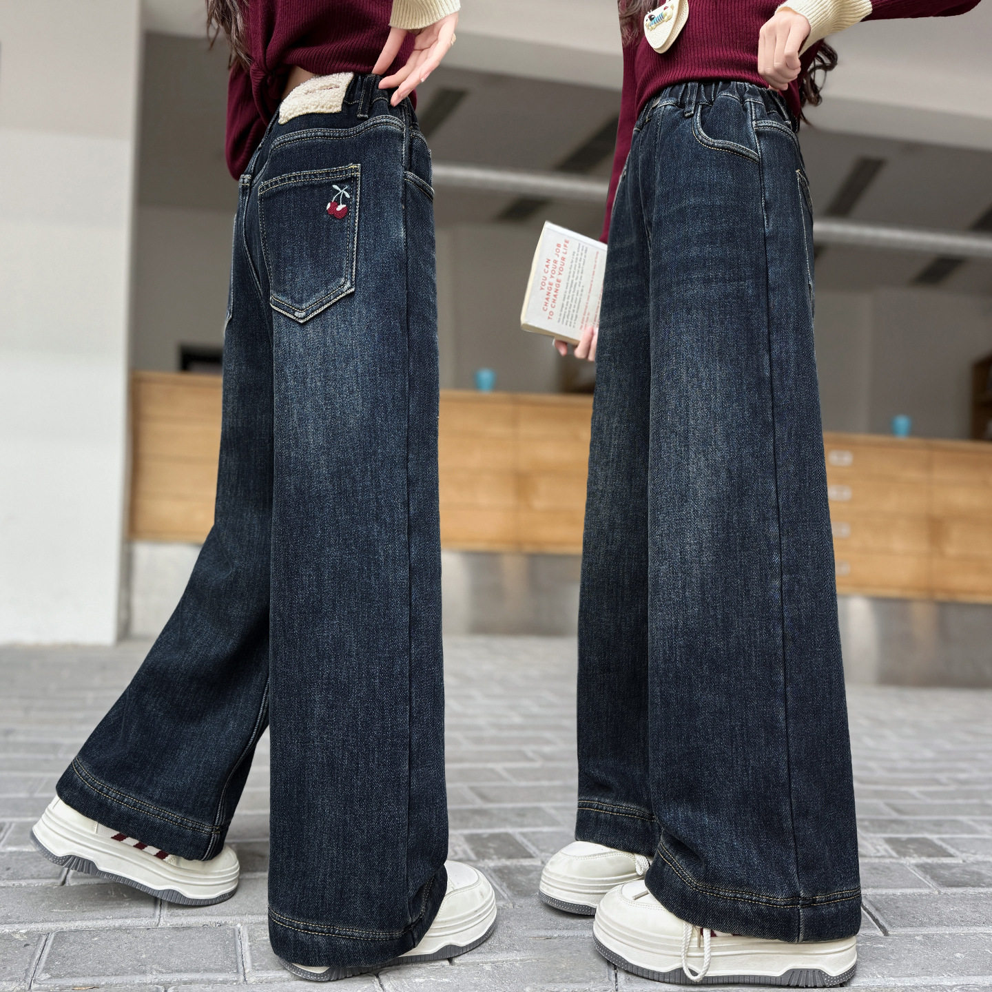 女童裤子春秋直筒裤2026新款儿童深色韩版牛仔裤宽松牛仔阔腿裤,童装/婴儿装/亲子装,儿童牛仔裤,淘宝优惠券,粉丝福利购,淘宝优惠卷