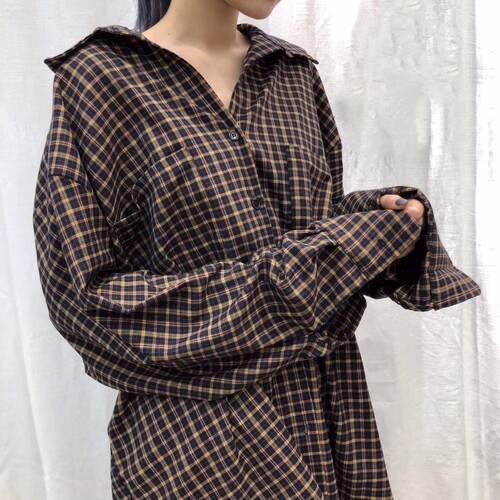 长袖纯棉休闲衫格格宽松韩国