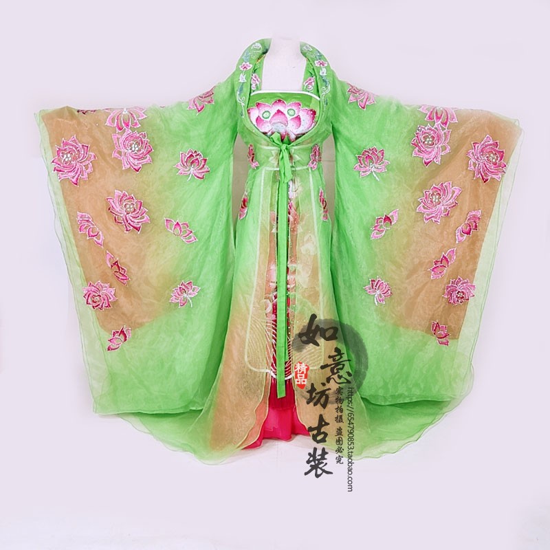古装李玉刚贵妃舞蹈大拖尾演出服