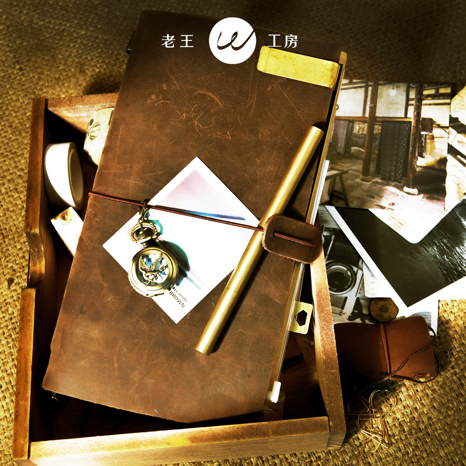 TN 수첩 불량 가죽 수첩 복고풍 수제 여행 수첩 일본식 루스리프