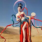 中式 全套网红直播爆款 民族风异域风超仙大漠 薄款 敦煌飞天旅拍服装