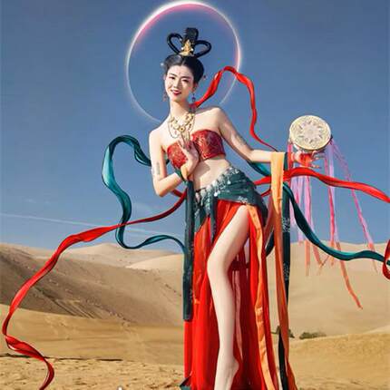 敦煌飞天旅拍服装薄款全套网红直播爆款中式民族风异域风超仙大漠
