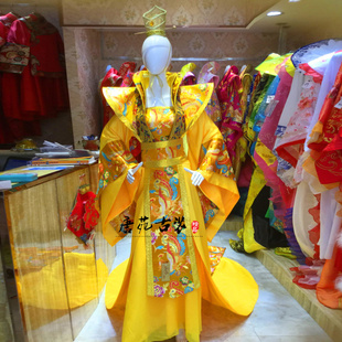 古装婚礼汉服新娘改良唐朝贵妃公主古代男装演出服拖尾红色服装女