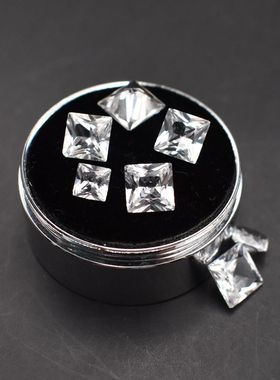 麦一点白宝石正方形裸石白色宝石