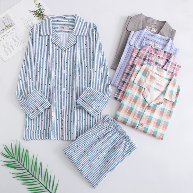 男士纯棉睡衣休闲日系两件套