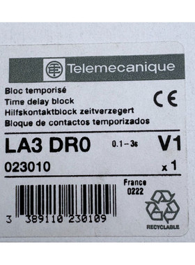 TELEMECANIQUE BLOC TEMPORISE LA3 DRO x1