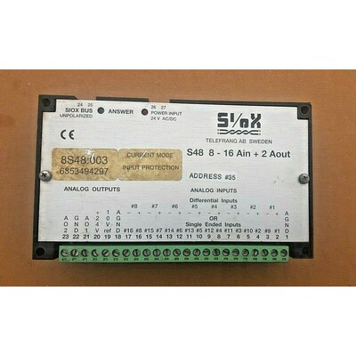 SIOX S48- 8-16 Ain + 2 Aout 分析输入输出模块 TELEPRANG 8S48: