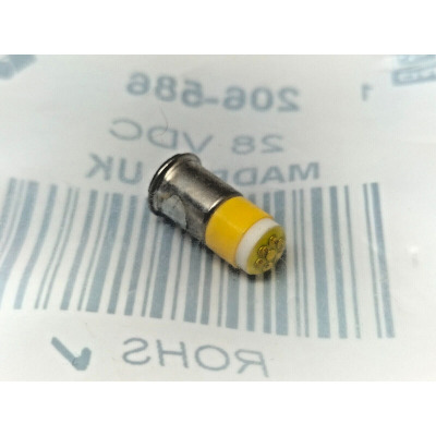 RS PRO 206586 黄色 LED 指示灯 Midget FLANGE MULTICHIP 28 V D