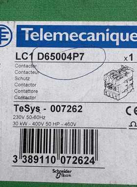 TELEMECANIQUE CONTACTEUR LC1 D65004P7 x1