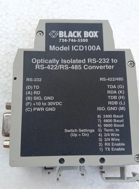Black Box Corp ICD100A Interfaz Convertidor, RS-232A RS-422/
