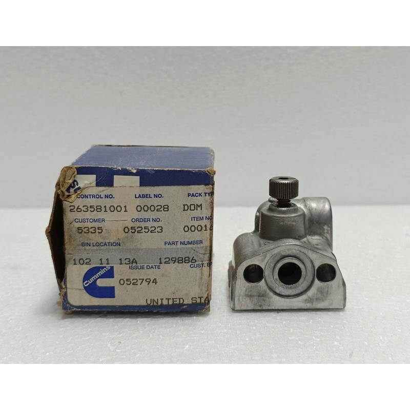 Cummins Fuel Shutoff Valve Body 129886 New Surplus