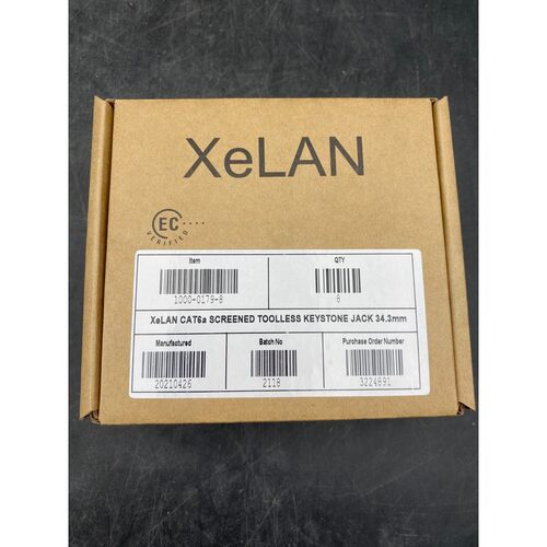 8pc x XELAN CAT6A SCREENED TOOLLESS KEYSTONE JACK 34.3 mm 8p