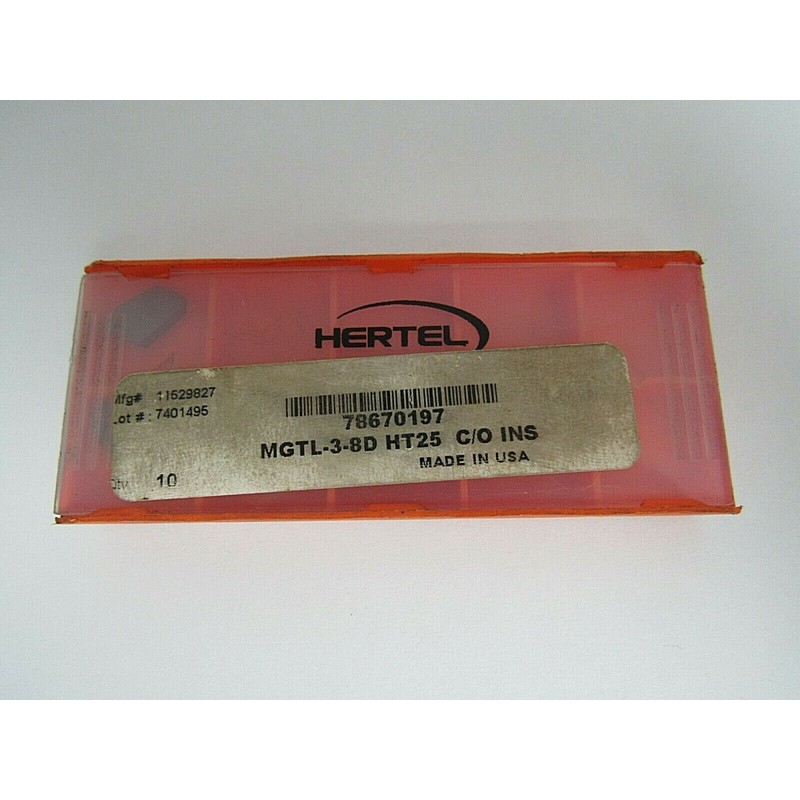 HERTEL MGTL-3-8D-HT25碳化物插入* 4件*