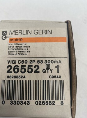 Merlin Gerin Schneider multi 9 vigi c60 26552 2p 63 300mA