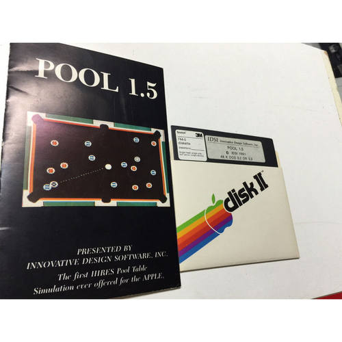 POOL 1.5 IDSI 1981 HIRES Table Game Apple ii II Plus iie old