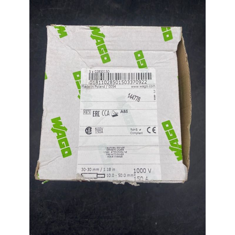 LOT DE 7 WAGO 285-150 30-30 mm 10-50 mm2 1000V 150A BORNE DE