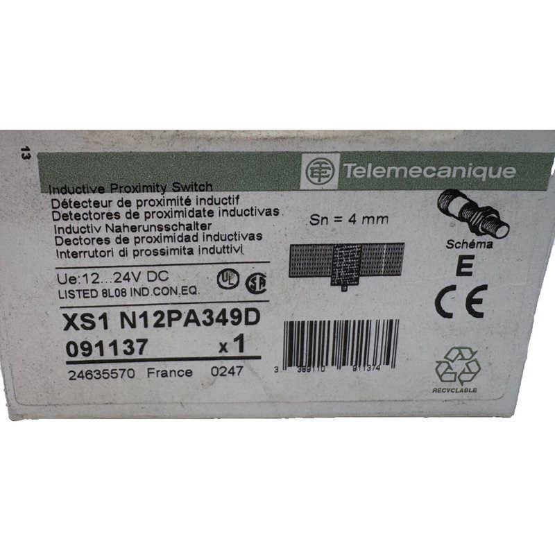 TELEMECANIQUE DETECTEUR DE PROXIMITE XS1 N12PA349D 4mm x1
