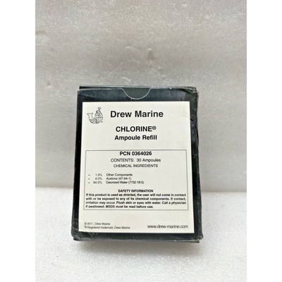 DREW MARINE PCN 0364026 CHLORINE AMPOULE Refill 0.1-2.0 PPM