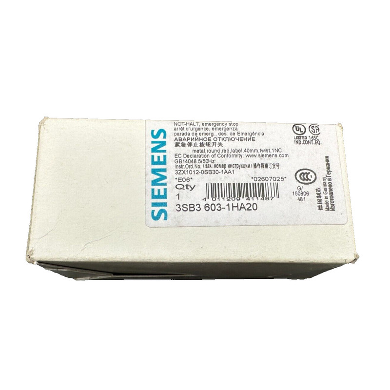 SIEMENS 3SB3603-1HA20 ARRET D'URGENCE