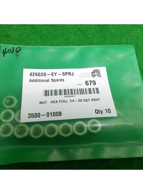 AMAT 3500-01008 NUT HEX FULL 1/4-20 SST PSVT,全新