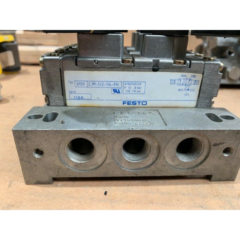 Festo 3pc CJM-5/2-1/4-FH 6159 + 5pc 4527 MSFG-24