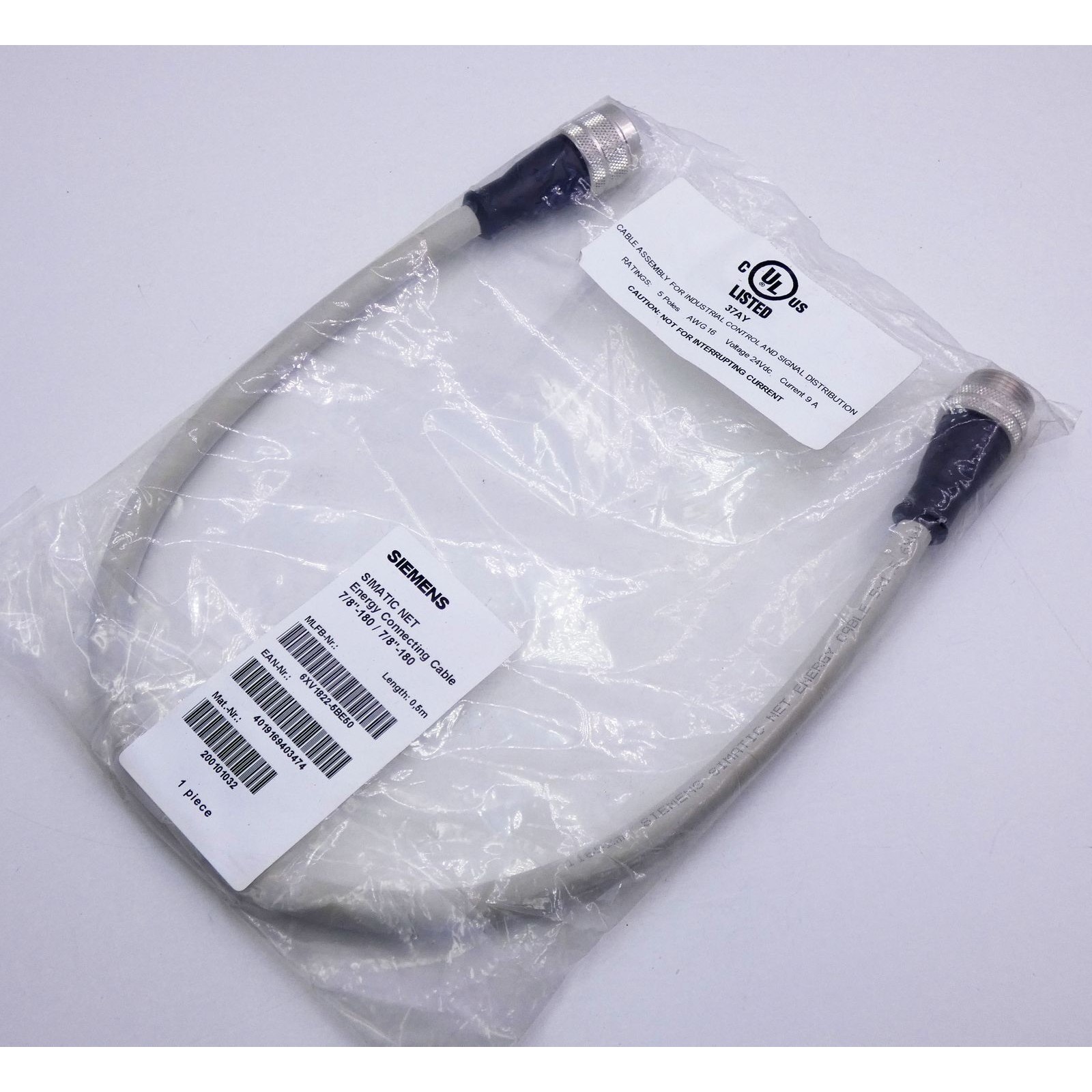 Siemens Simatic Net 6XV1822-5BE50 0,5m Energie Steckleitung