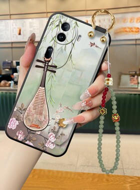 琵琶花鸟适用于opporeno11手机壳reno15新款古风reno11pro+女款新中式reno14流苏腕带oppo高级软壳