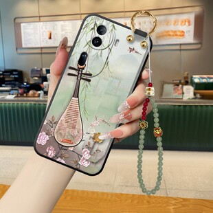琵琶花鸟适用于opporeno11手机壳reno15新款古风reno11pro+女款新中式reno14流苏腕带oppo高级软壳