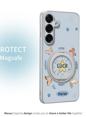 十二生肖适用于三星GalaxyS25手机壳磁吸三星S25Ultra支点壳新款S25plus带支架全包S24皮纹高级感S23可爱简约