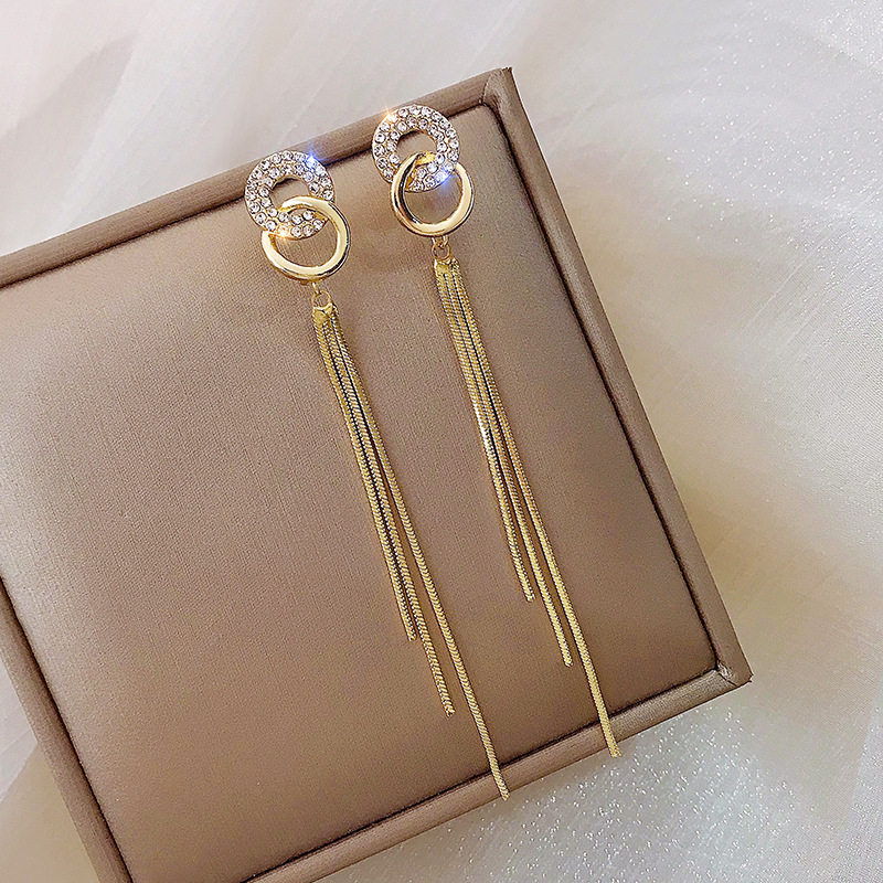 S925银针女长款气质流苏耳环2024年新款个性时尚网红耳钉欧美耳饰,饰品/流行首饰/时尚饰品新,耳环,淘宝优惠券,粉丝福利购,淘宝优惠卷