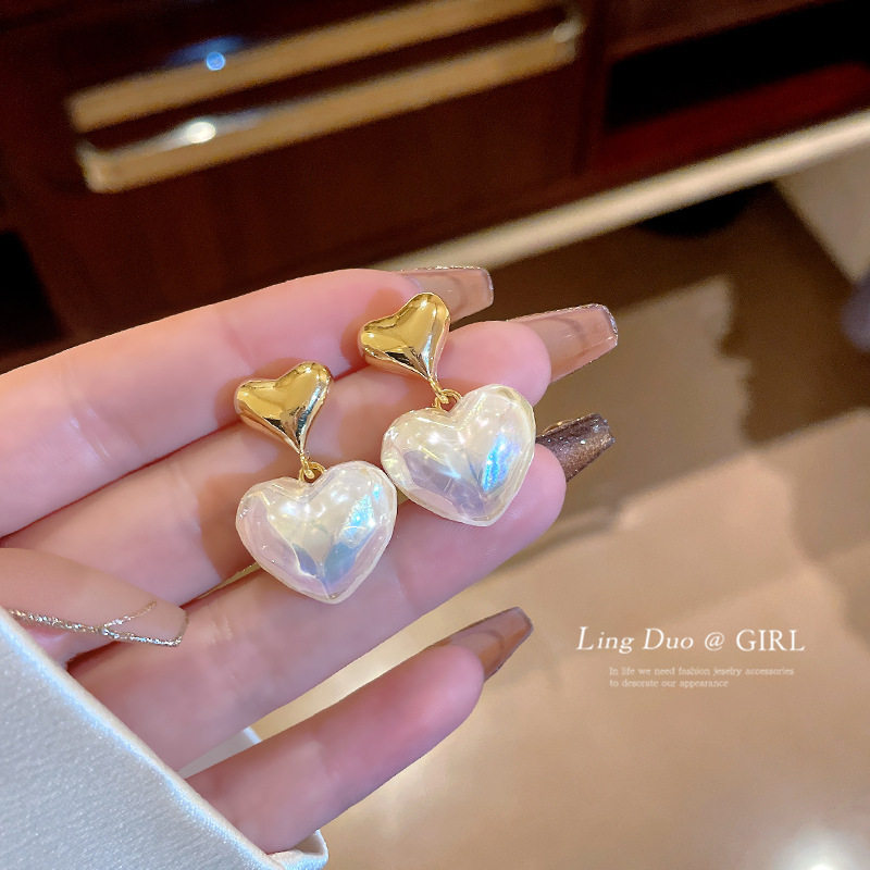 感珍珠爱心耳环女2022年新款潮时尚百搭耳钉韩国气质网红耳饰,饰品/流行首饰/时尚饰品新,耳环,淘宝优惠券,粉丝福利购,淘宝优惠卷