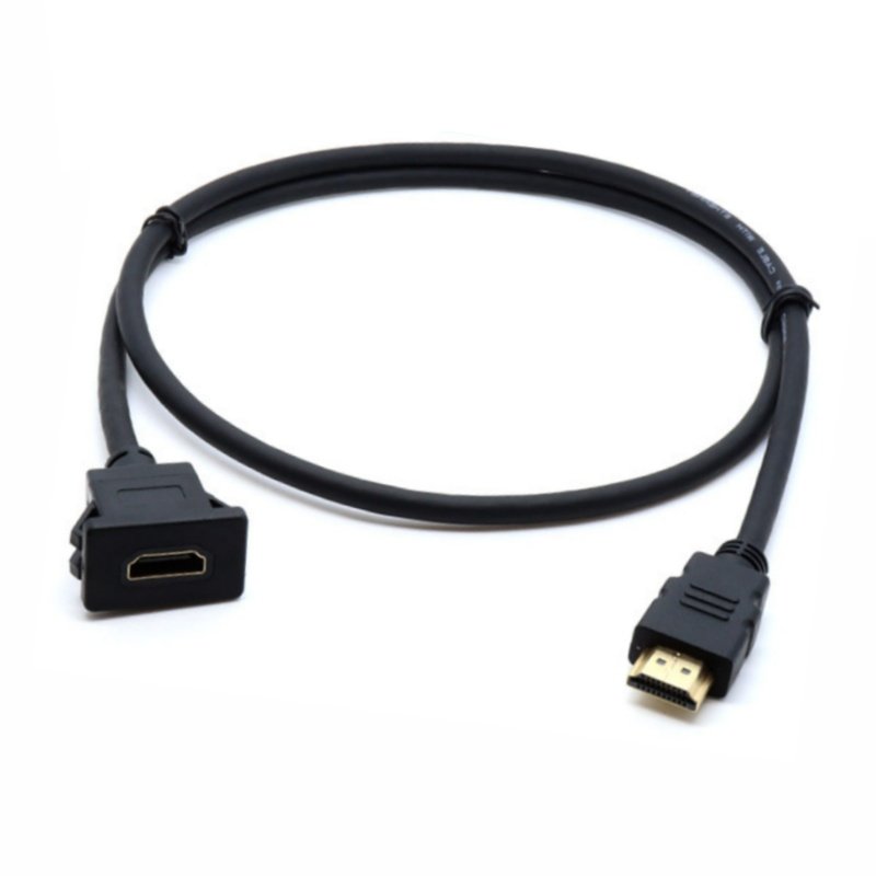 方形USB3.0 2.0带线RJ45网口转接头卡口安装母插座HDMI直插Type-C