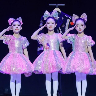 儿童蓬蓬纱裙甜甜的滋味舞蹈演出服幼儿园表演服棒糖可爱女童亮片