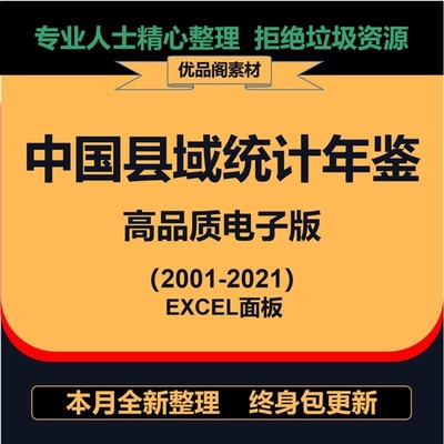 中国县域统计年鉴数据库2001-2022面板数据分析处理合并EXCLE表格