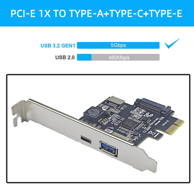 USB3.2 GEN1扩展卡5Gbps转接USB+TYPE-C+TYPE-E前置D720201主控