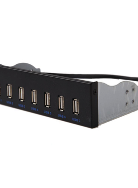USB2.0前置面板光驱位前置4口/6口/7口 9针/10Pin转USB2.0HUB黑色